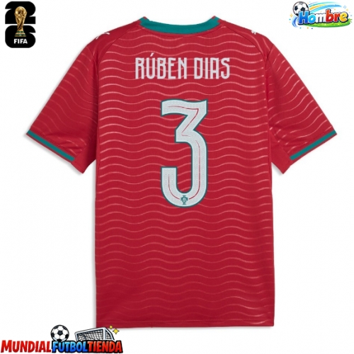 Camiseta Portugal Ruben Dias #3 Primera Equipación Replica Mundial 2026 mangas cortas